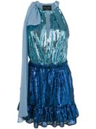 Christian Pellizzari Two-tone Sequinned Dress - Blue