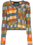 The Elder Statesman Gee's Plaid Cashmere Cardigan - Orange