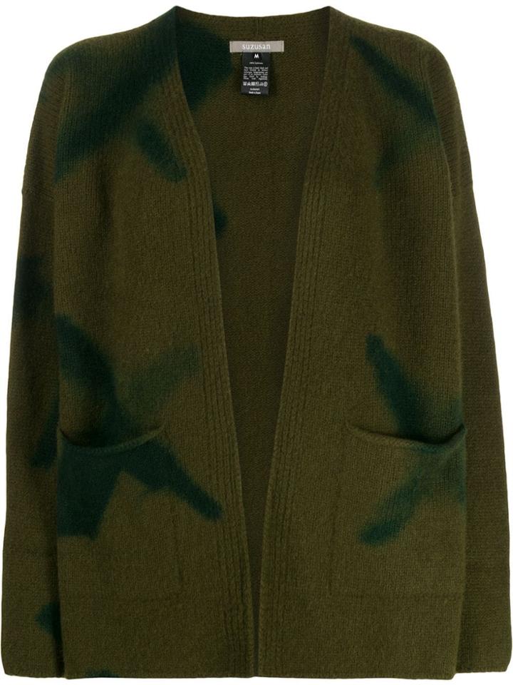 Suzusan Bleached Effect Cardigan - Green