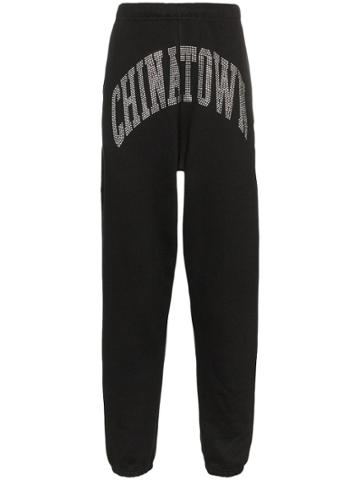 Chinatown Market X Browns Swarovski-logo Sweatpants - Black