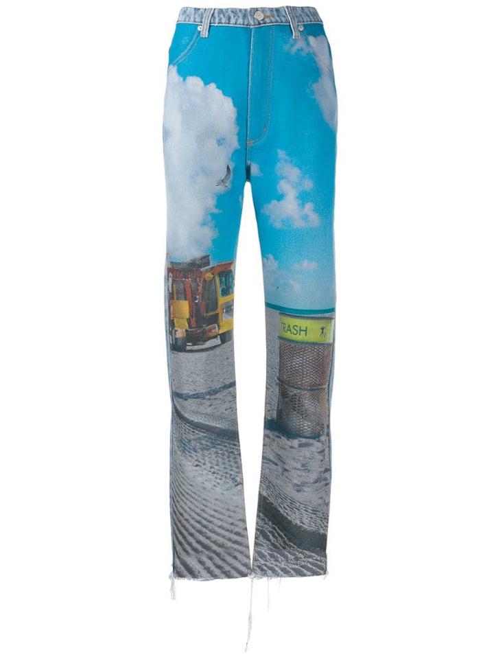 Natasha Zinko Beach Print Trousers - Blue