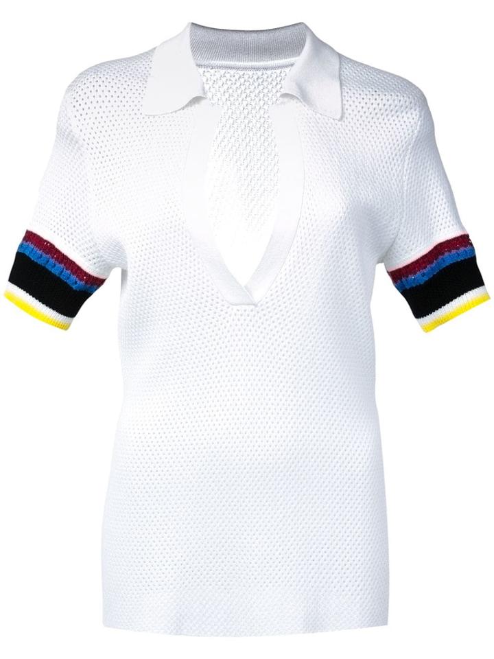 Proenza Schouler Pswl Stripe Knit Polo - White