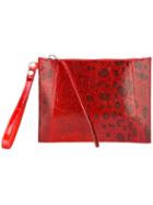 Rick Owens Printed Clutch Bag, Adult Unisex, Red, Leather
