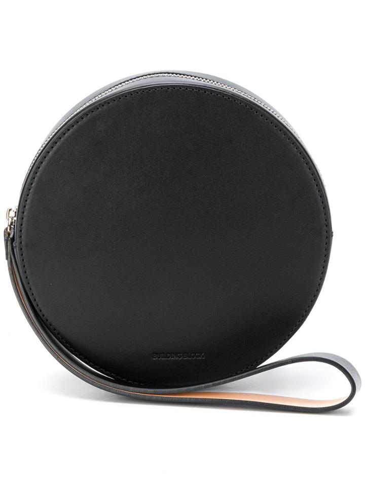 Building Block Round Shape Clutch Bag - Black