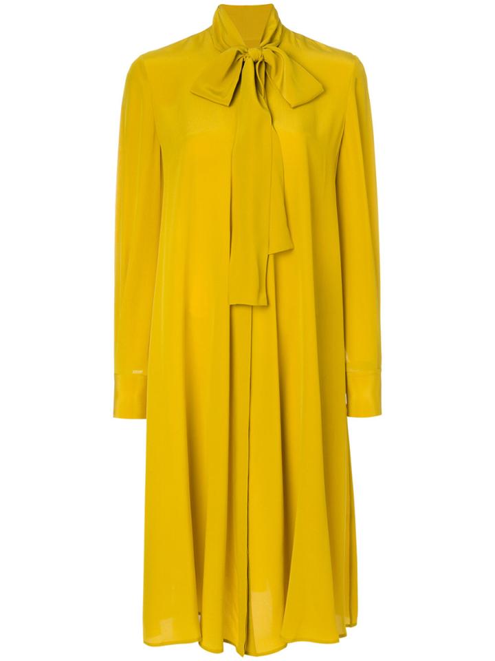 Mcq Alexander Mcqueen Pussy-bow Dress - Yellow & Orange