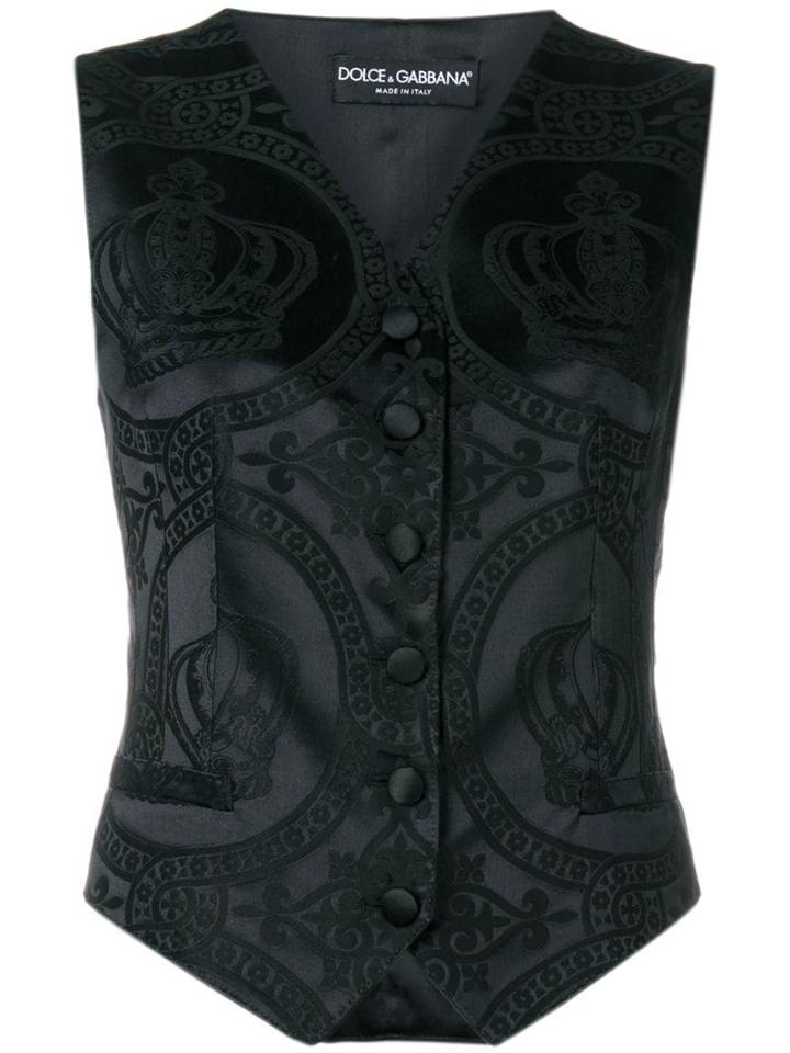 Dolce & Gabbana Jacquard Vest - Black