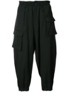 Yohji Yamamoto Cropped Trousers, Men's, Size: 3, Black, Wool