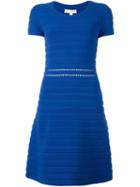 Michael Michael Kors Ribbed Dress, Women's, Size: Xl, Blue, Viscose/nylon/spandex/elastane