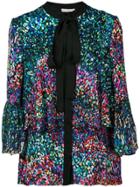 Mary Katrantzou Milana Top Printed Georgette Forest - Black