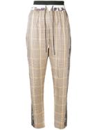 3.1 Phillip Lim Check Band Trousers - Brown