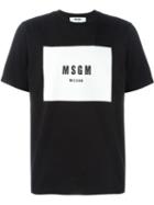 Msgm Logo Print T-shirt, Men's, Size: Xl, Black, Cotton