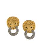 Susan Caplan Vintage 1980s Kenneth Jay Lane Lion Head Embellished