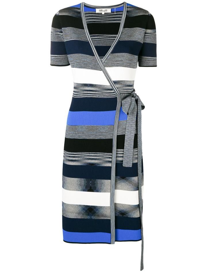 Dvf Diane Von Furstenberg Striped Wrap Dress - Blue