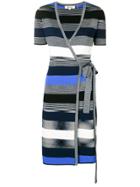 Dvf Diane Von Furstenberg Striped Wrap Dress - Blue