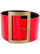 Philosophy Di Lorenzo Serafini - Wide Buckle Belt - Women - Leather - S, Red, Leather
