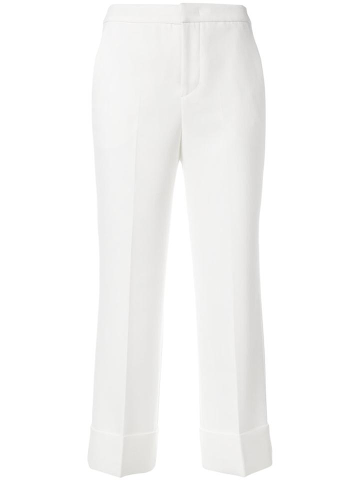 Pt01 Cropped Tailored Trousers - White