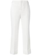 Pt01 Cropped Tailored Trousers - White