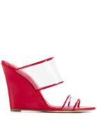 Paris Texas Wedge Heel Sandals - Red