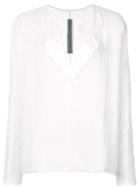 Raquel Allegra Embroidered Long-sleeve Blouse - White