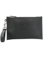Versace Perforated Medusa Clutch Bag - Black