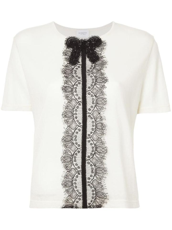 Giambattista Valli Lace Detail Knitted Top - Neutrals