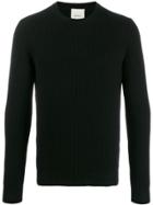 Leqarant Ribbed Crew Neck Sweater - Black