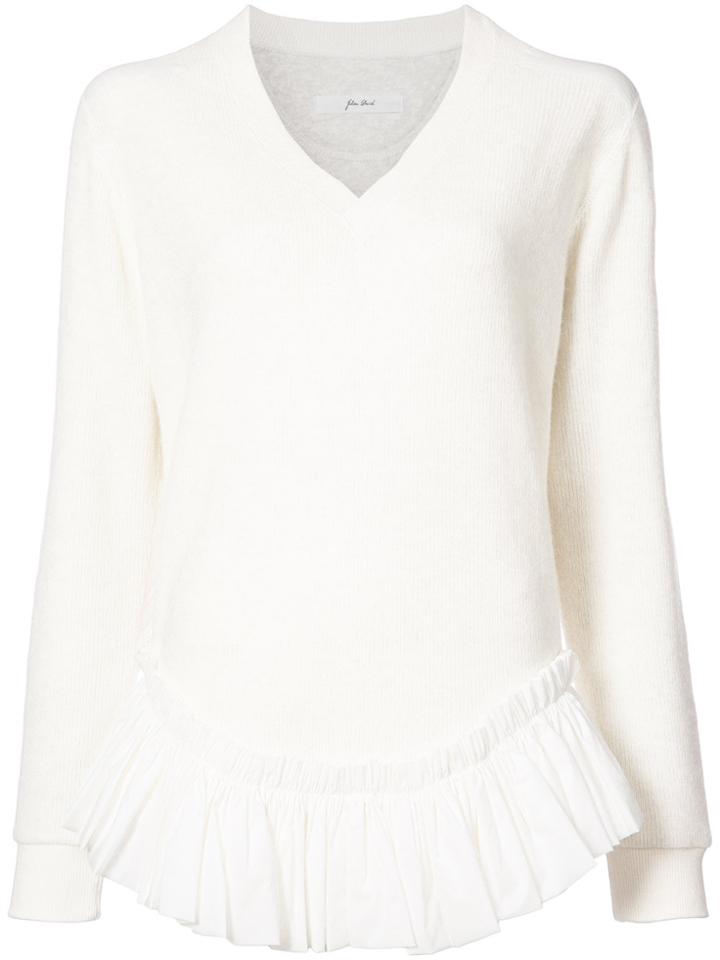 Julien David Frill Trim Blouse - White