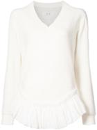 Julien David Frill Trim Blouse - White
