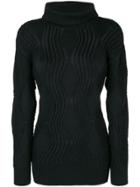Issey Miyake Vintage 80's Textured Slim Jumper - Black