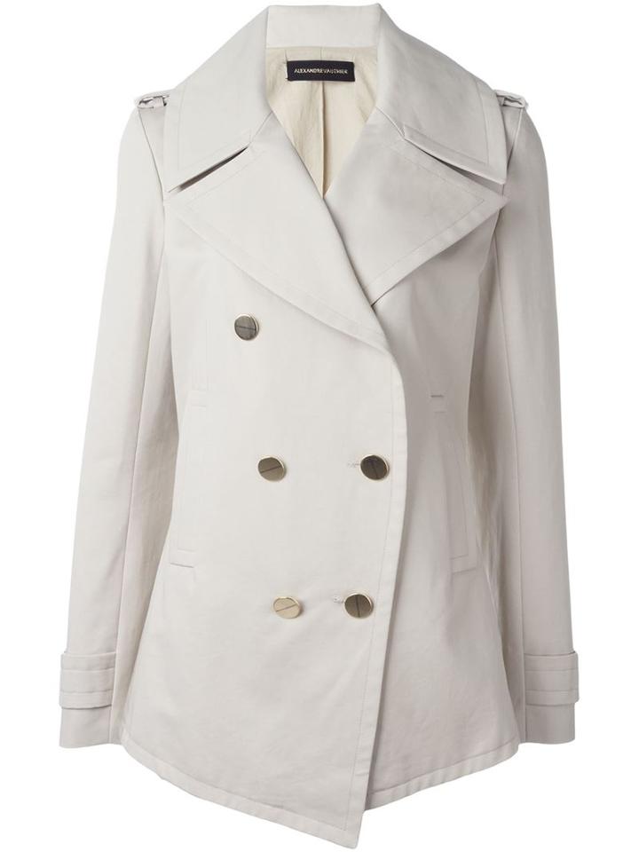 Alexandre Vauthier Double Breasted Coat, Women's, Size: 36, Nude/neutrals, Cotton/polyurethane/polyester