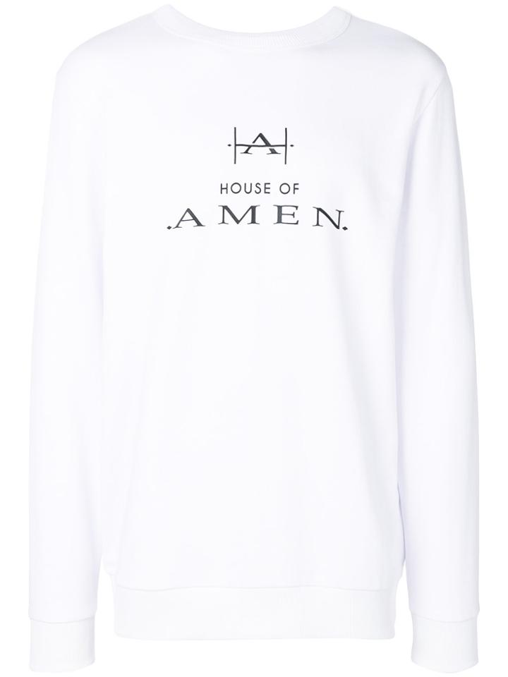 Amen Logo Print Sweatshirt - White