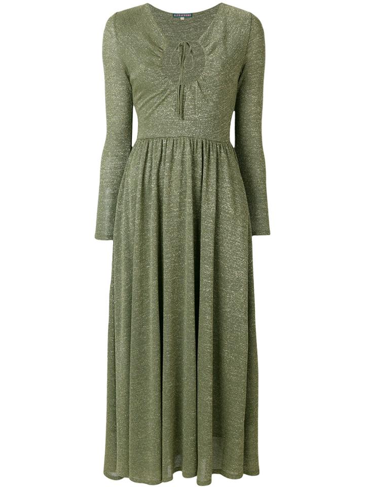 Alexa Chung Tie Neck Dress - Green