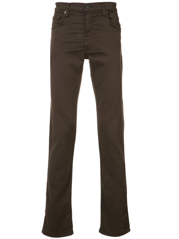 J Brand Slim-fit Jeans, Men's, Size: 36, Brown, Cotton/lyocell/polyester/spandex/elastane