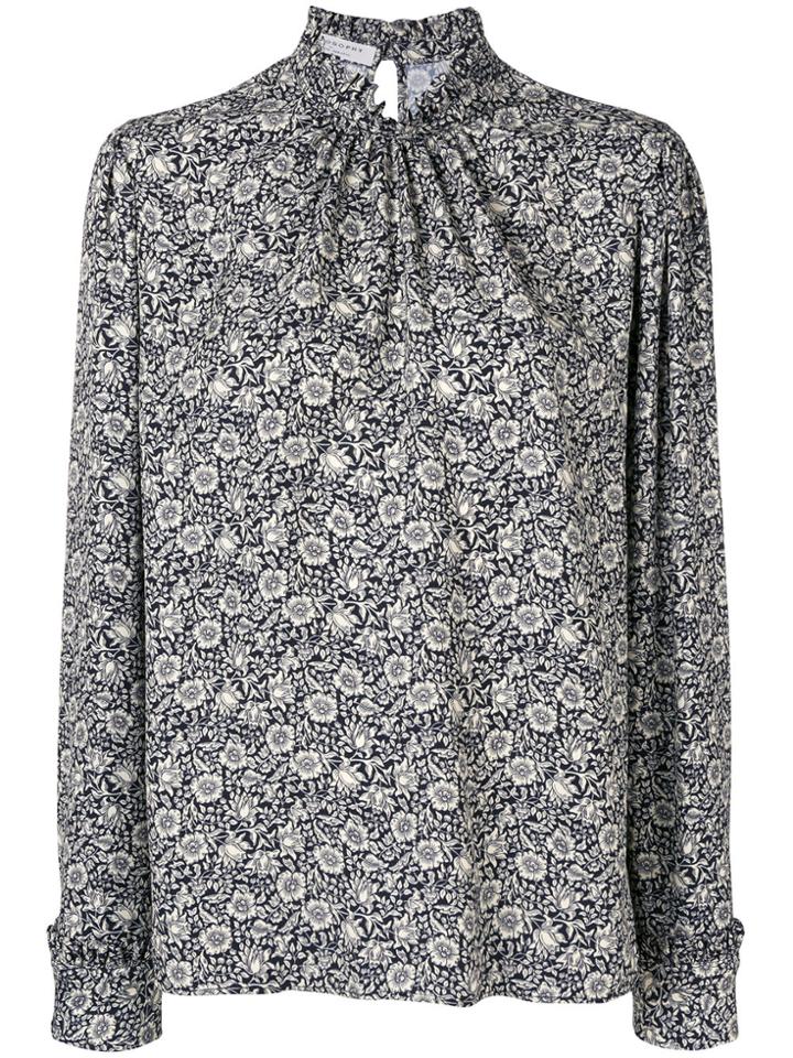 Philosophy Di Lorenzo Serafini Floral Ruched Neck Blouse - Black