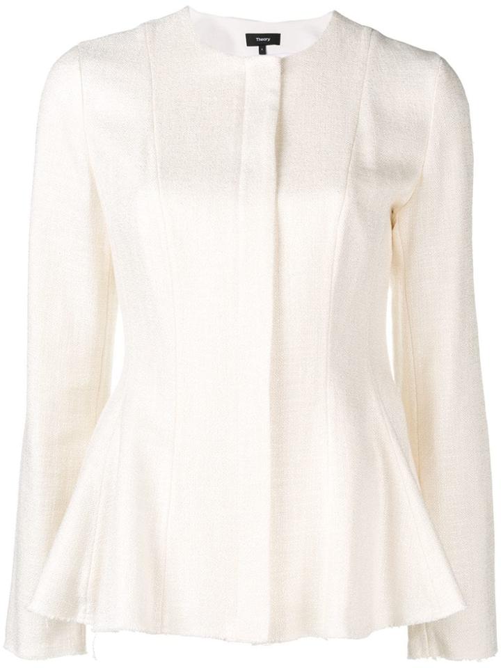 Theory Peplum Fitted Jacket - White