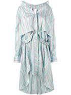 Esteban Cortazar Stripe Asymmetric Shirt Dress, Women's, Size: 34, Blue, Silk