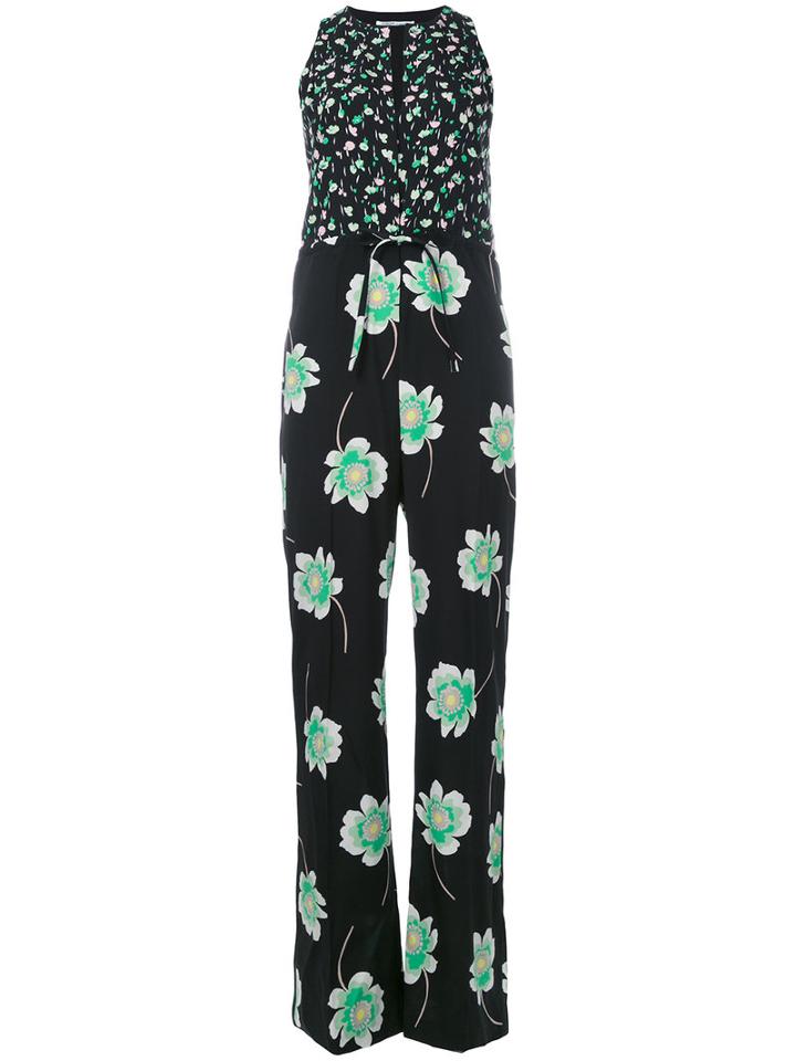 Agnona Floral Print Jumpsuit, Women's, Size: 44, Black, Silk/spandex/elastane/cupro