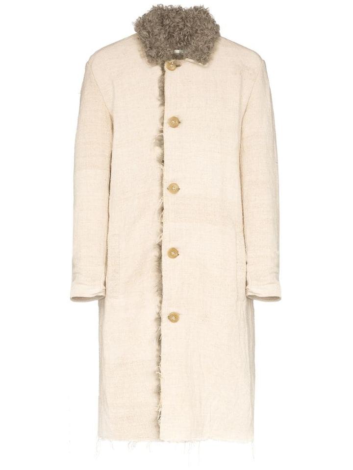 By Walid Nadim Shearling Single-breasted Coat - Neutrals