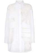 Golden Goose Deluxe Brand Flora Lace Insert Oversized Cotton Shirt -