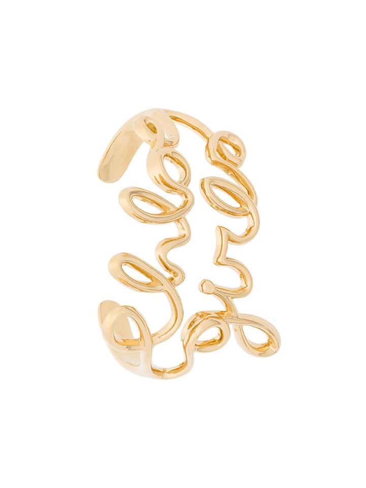 Chloé Writing Open Cuff - Metallic