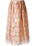 Rochas - Pleated Skirt - Women - Silk - 42, Women's, Nude/neutrals, Silk