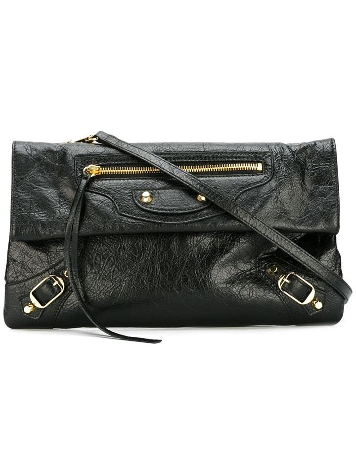 Balenciaga - 'classic Envelope' Clutch With Strap - Women - Lamb Skin - One Size, Women's, Black, Lamb Skin