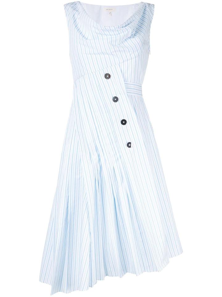 Delpozo Asymmetric Striped Dress - White