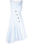 Delpozo Asymmetric Striped Dress - White
