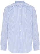 Comme Des Garçons Shirt Shoulder-vent Striped Shirt - Blue