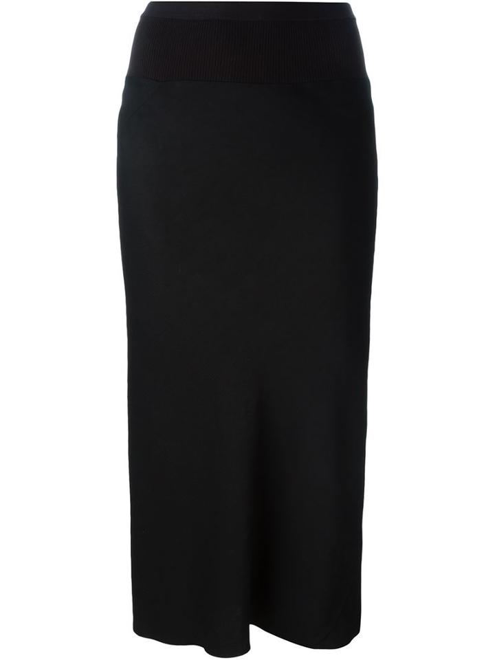 Rick Owens Pleated Back Skirt, Women's, Size: 42, Black, Viscose/spandex/elastane/polyamide/cotton