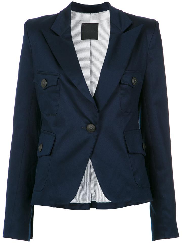 Andrea Bogosian Multiple Pockets Blazer - Blue