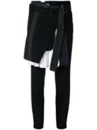 Sacai Contrast Slim-fit Trousers - Black