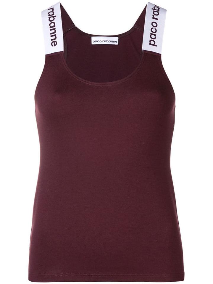 Paco Rabanne Logo-strap Top - Red