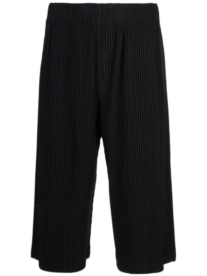 Homme Plissé Issey Miyake May Cropped Trousers - Black